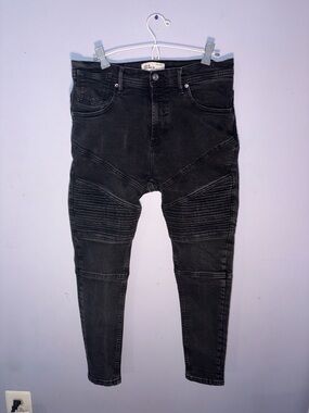 Zara Black Skinny Moto Jeans
